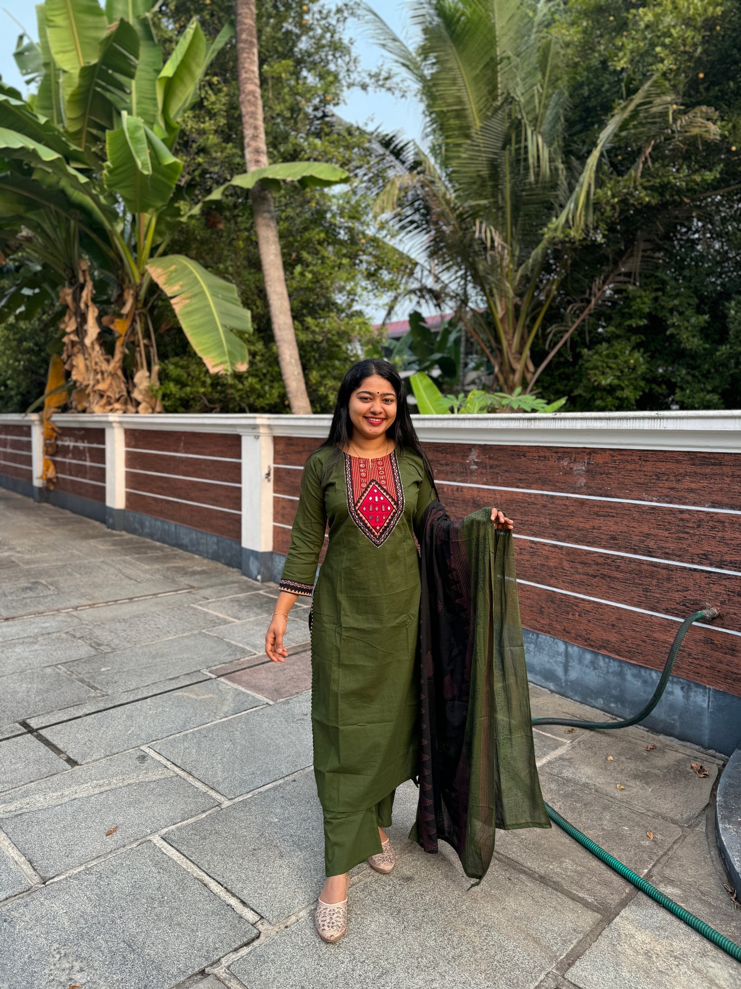 Everyday Green: Premium Cotton Salwar Suit - A1071