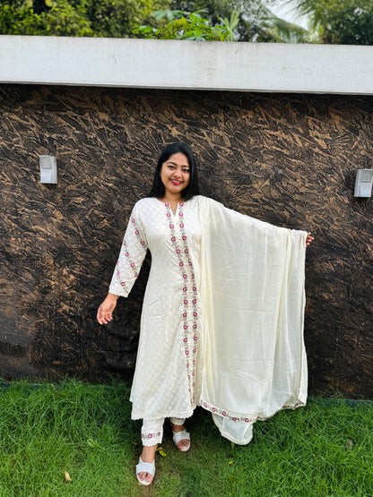 Onam Collection Premium Mul Mul Cotton 3 Piece A- 1499