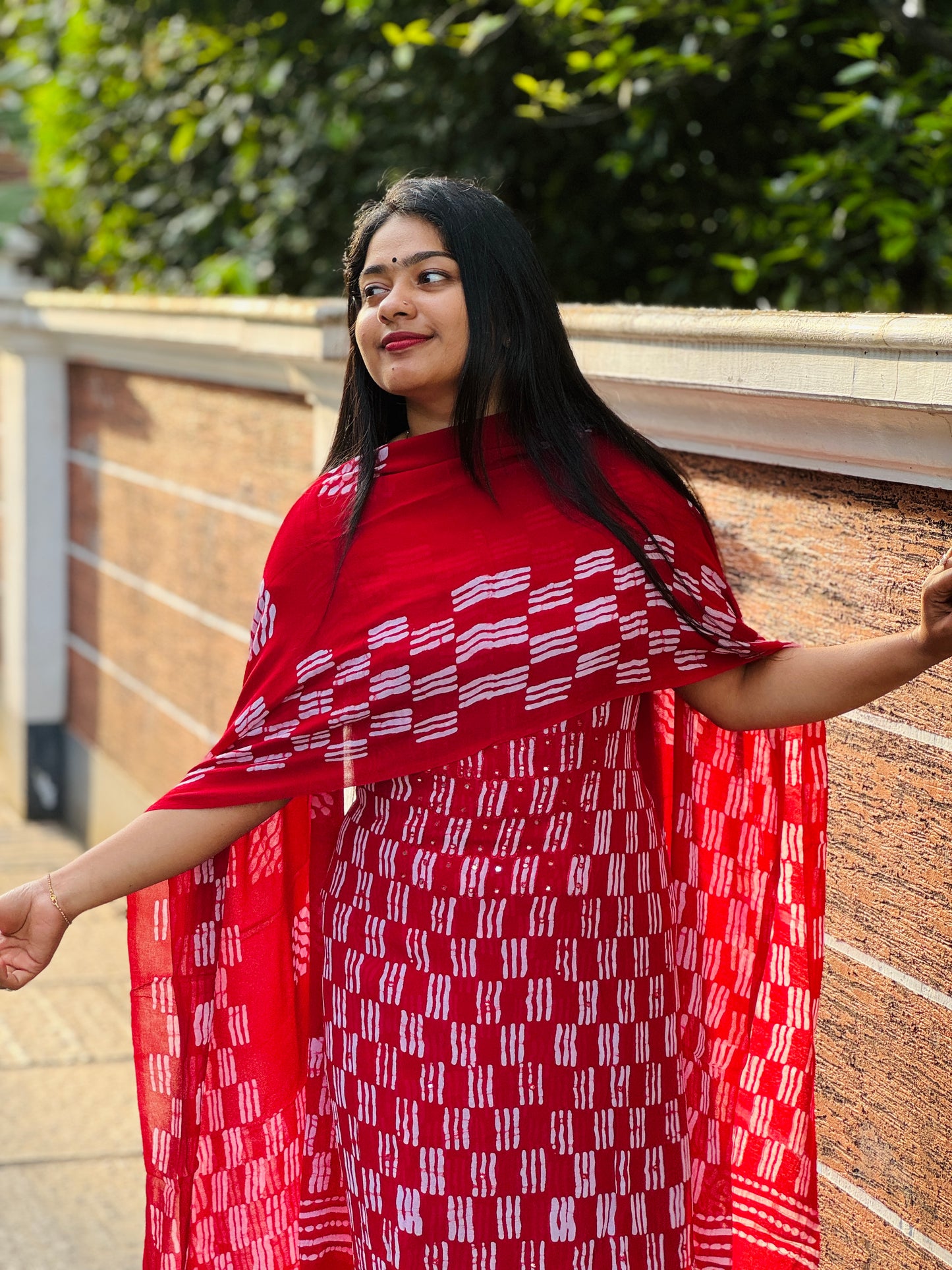 Georgette Batik Print Unstitched Churidar Material