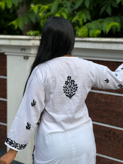 Black & White Chikankari Cord Set A1585