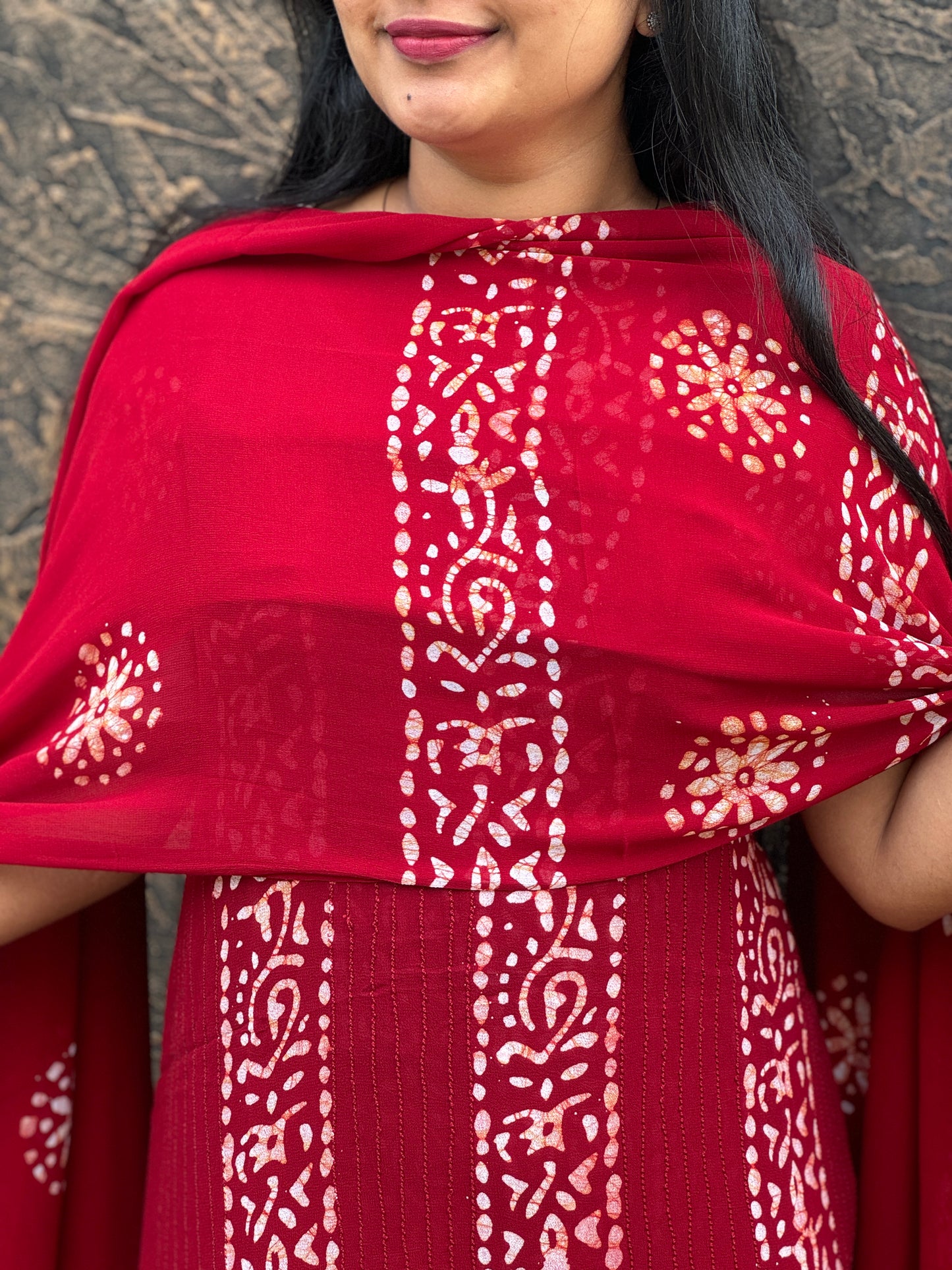 Georgette Batik Print Unstitched Churidar Material