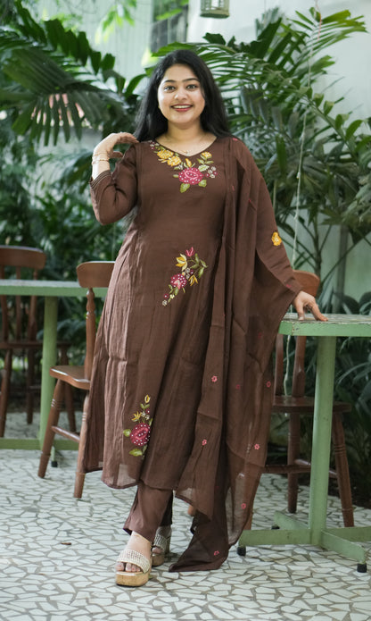 Crepe Silk 3-Piece Salwar Set A2024