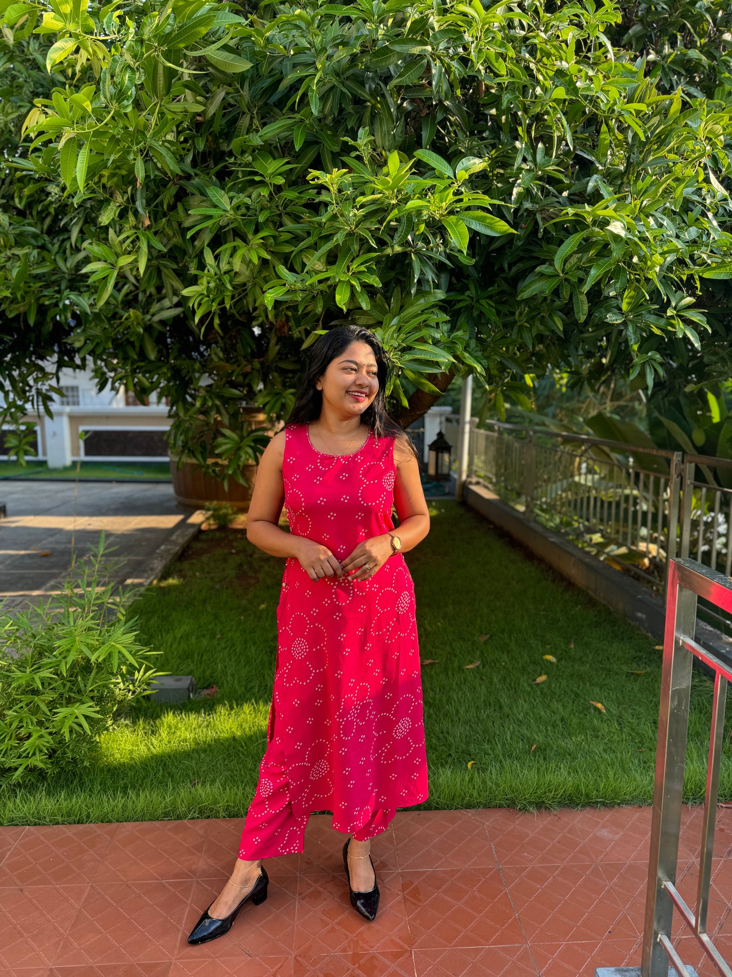 Bandhani Print Pure Cotton 2 piece Co-ord Set-A1326