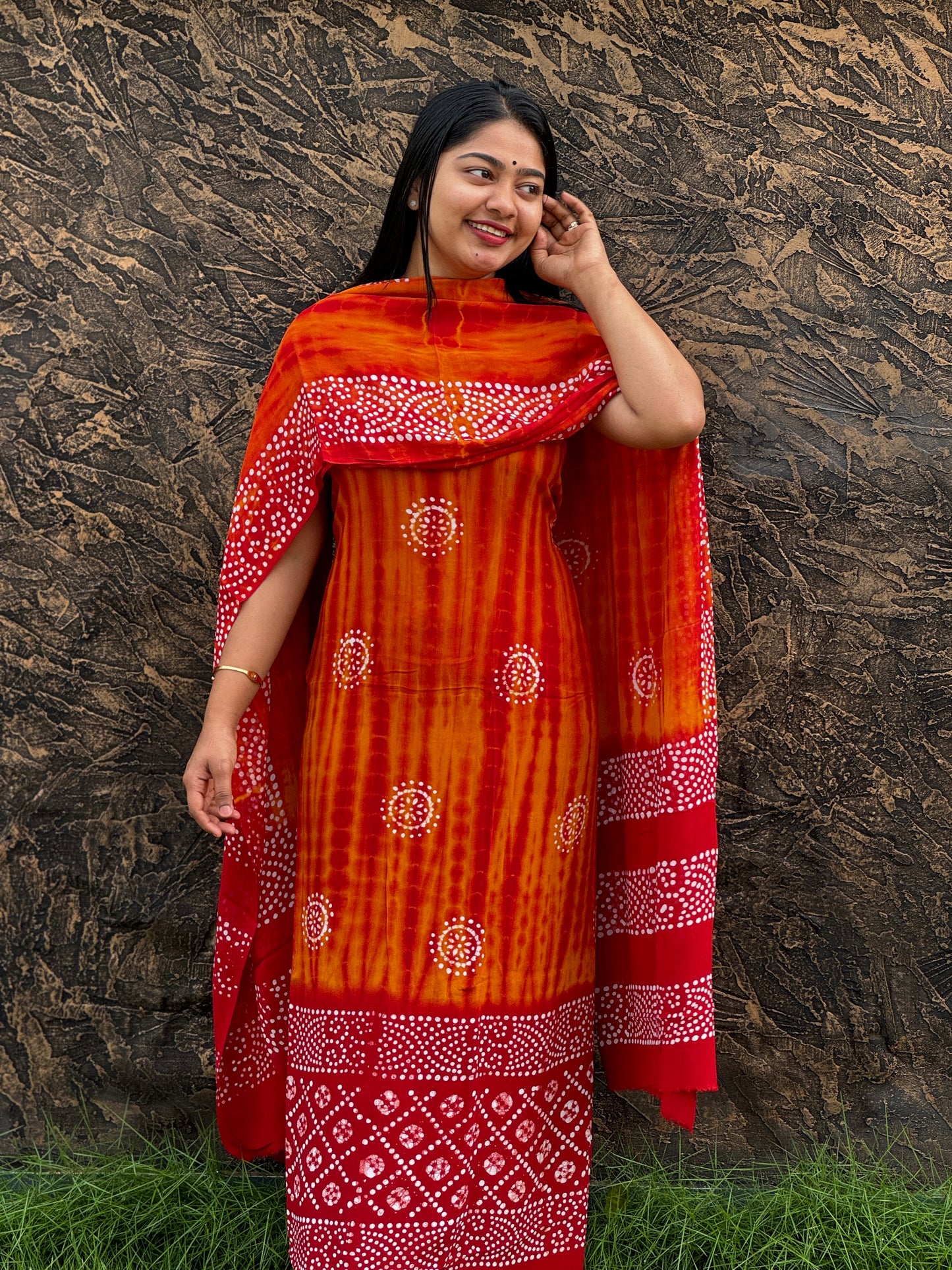 Unstitched three-piece premium georgette fabric.- A1433