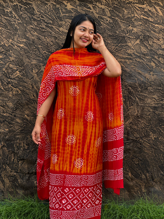 Unstitched three-piece premium georgette fabric.- A1433