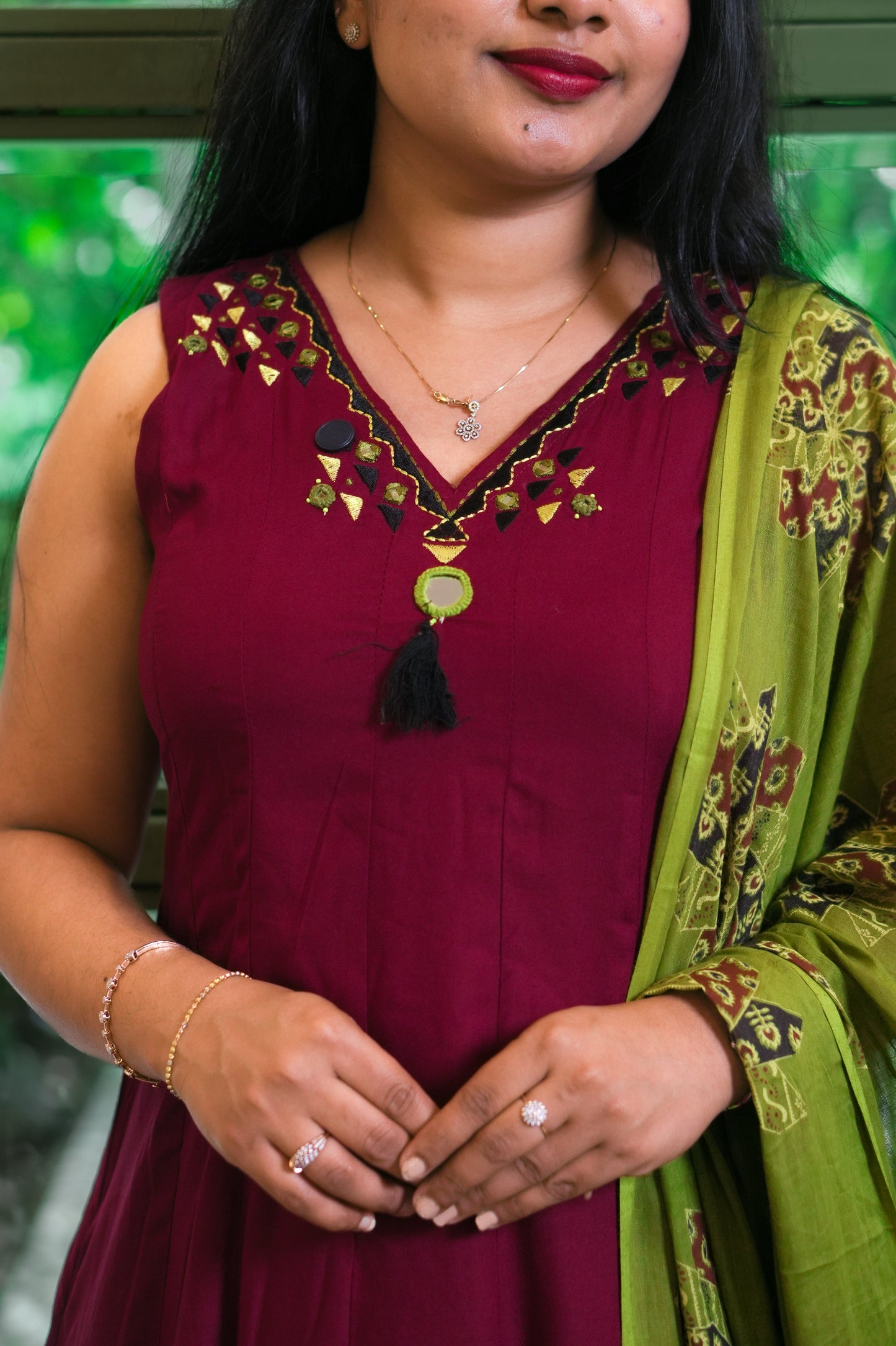 Soft Rayon Anarkali Set ✨Maroon Elegance A2007
