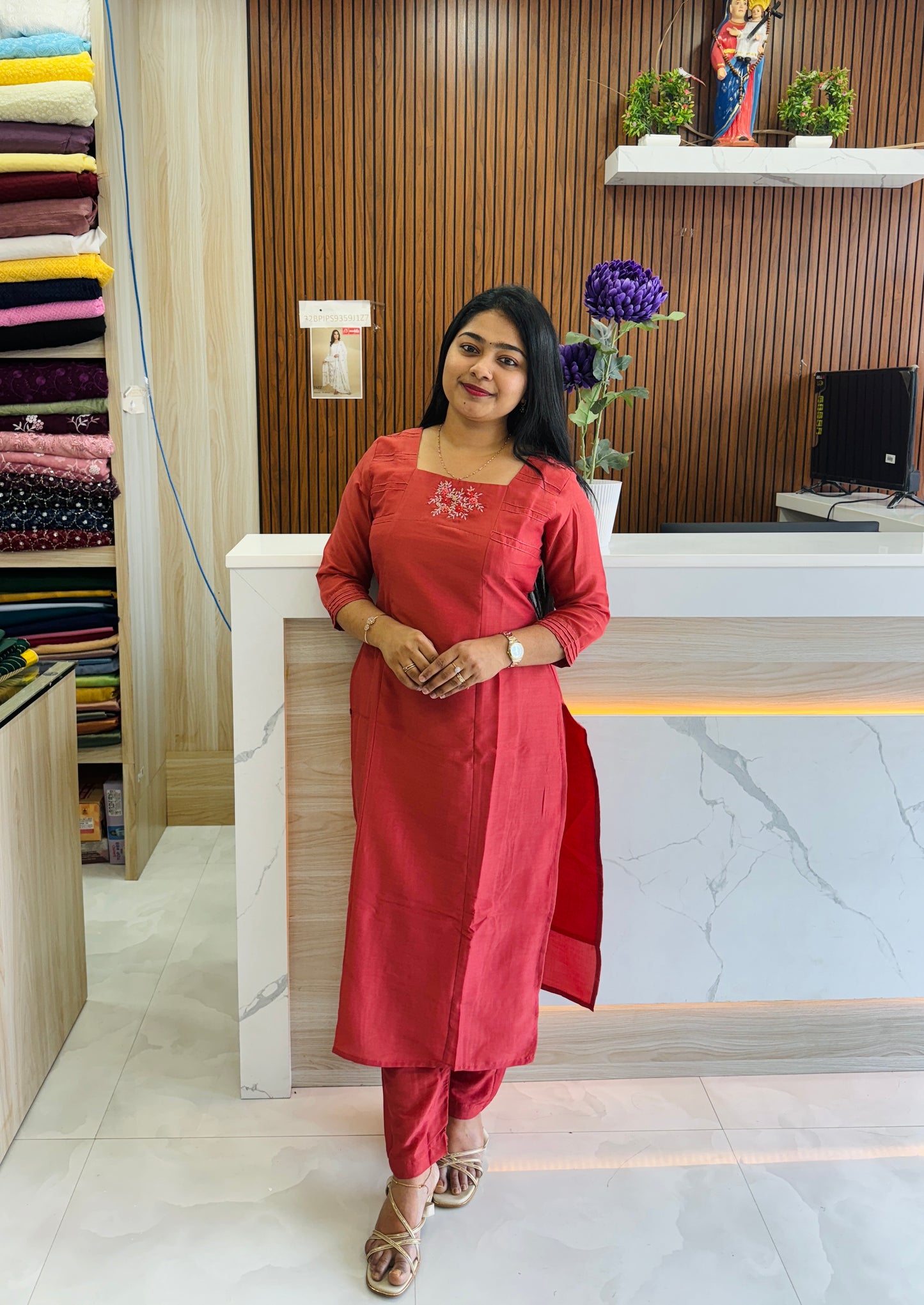 Muslin Silk Cordset ( Olivegreen, Coralpink,Purple ). A1684