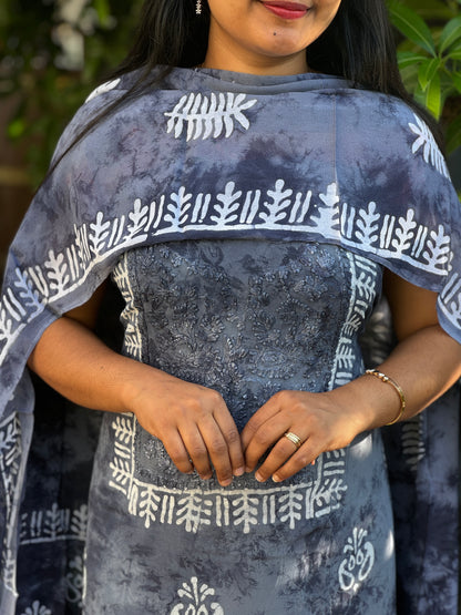 Georgette Unstitched Churidar Material - A1407