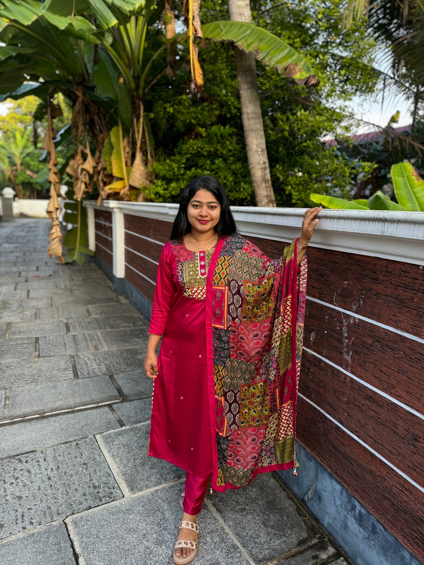 Premium Gajji Modal Silk with Pakistani Duppatta ,3 piece slitted Salwar Suit - A1323