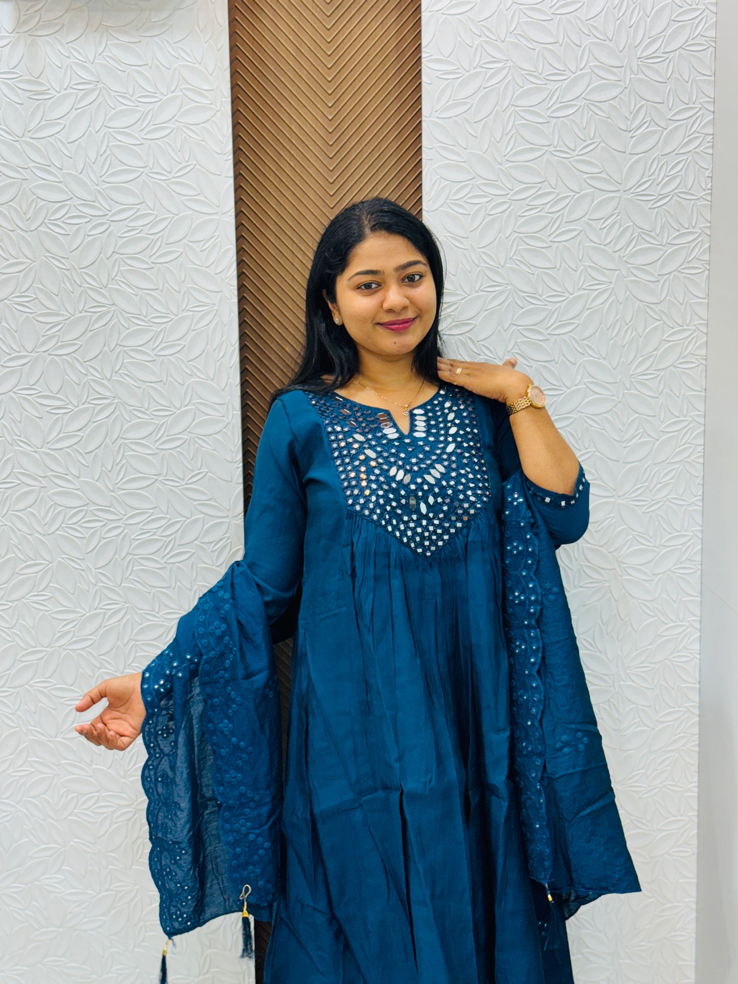 Crepe Silk 3 Piece Salwar Set - A1408