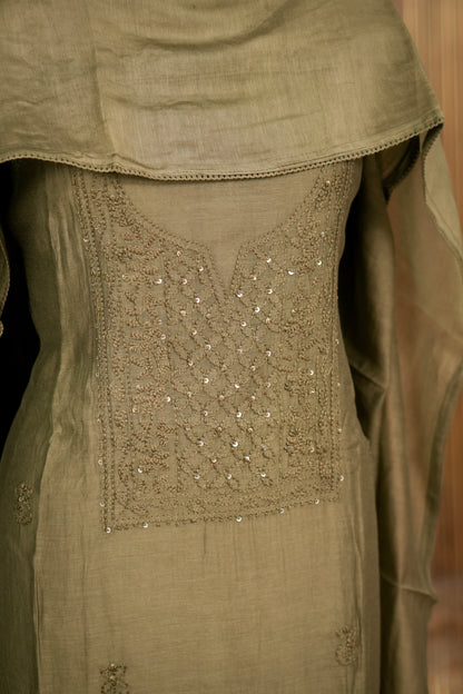 Premium Mul Chanderi Lucknow Chikankari ✨A1997