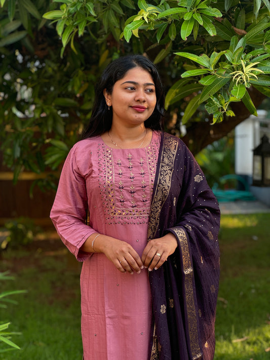 Elegant Crepe top with Banarasi Duppata - A1347