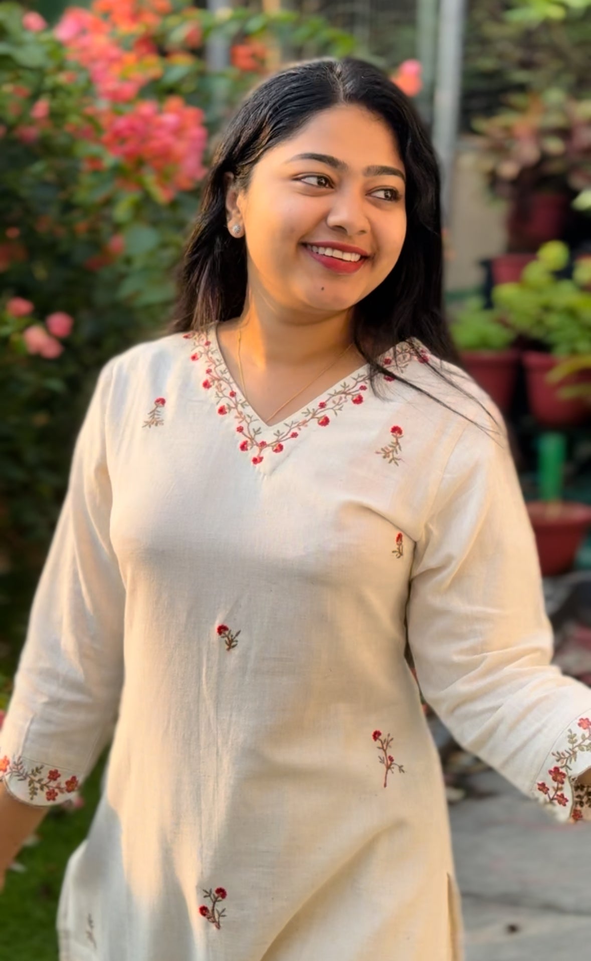 Offwhite 2 piece Khadi Cotton Co-ord Set-A1420