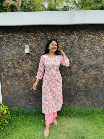 Kanda Cotton Top with Flex Cotton Bottom/ Daily Wear/ 2 piece- A1380