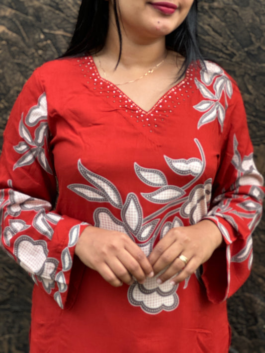 Brick Red & Black Shade 2 piece Cordset Medium to 3XL- A1453