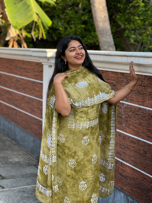 Georgette Unstitched Churidar Material - A1407