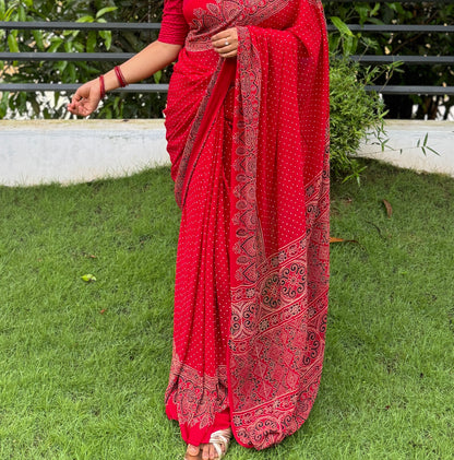 Function Wear Viscose Georgette Saree A1583