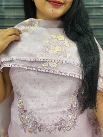 Premium Mul Chanderi Silk Unstitched Salwar Material ✨A2034