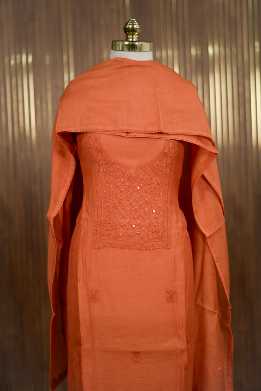 Premium Mul Chanderi Lucknow Chikankari ✨A1999