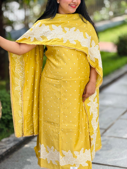 Coral Silk Unstitched Salwar Material A2047