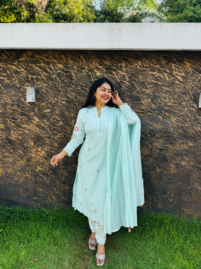 MULMUL Cotton 3-Piece Salwar Set Perfect blend of comfort and elegance for daily wear and functions! - A1406