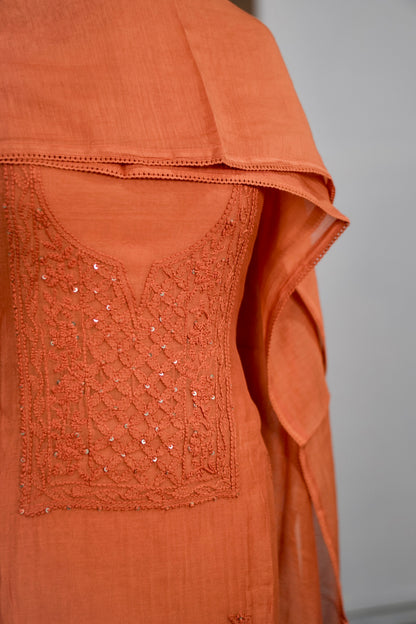 Premium Mul Chanderi Lucknow Chikankari ✨A1997