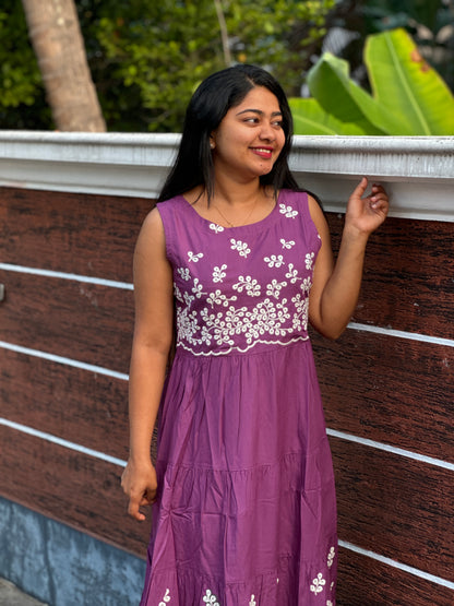 Premium Cotton Frock with intricate thread work-A1317