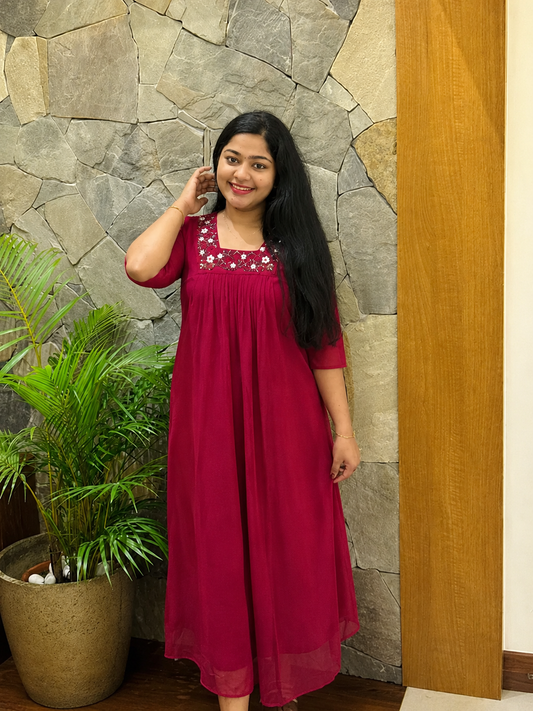 Ranipink,Black,Red, Purple Georgette kurti ✨A1493