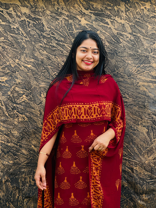 Unstitched three-piece premium georgette fabric. - A1439