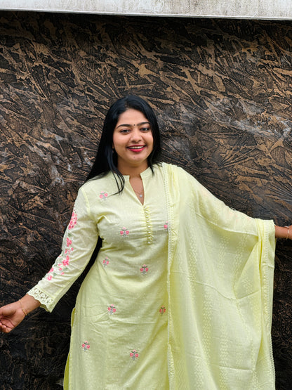 Premium Mul Mul Cotton 3 Piece A- 1576