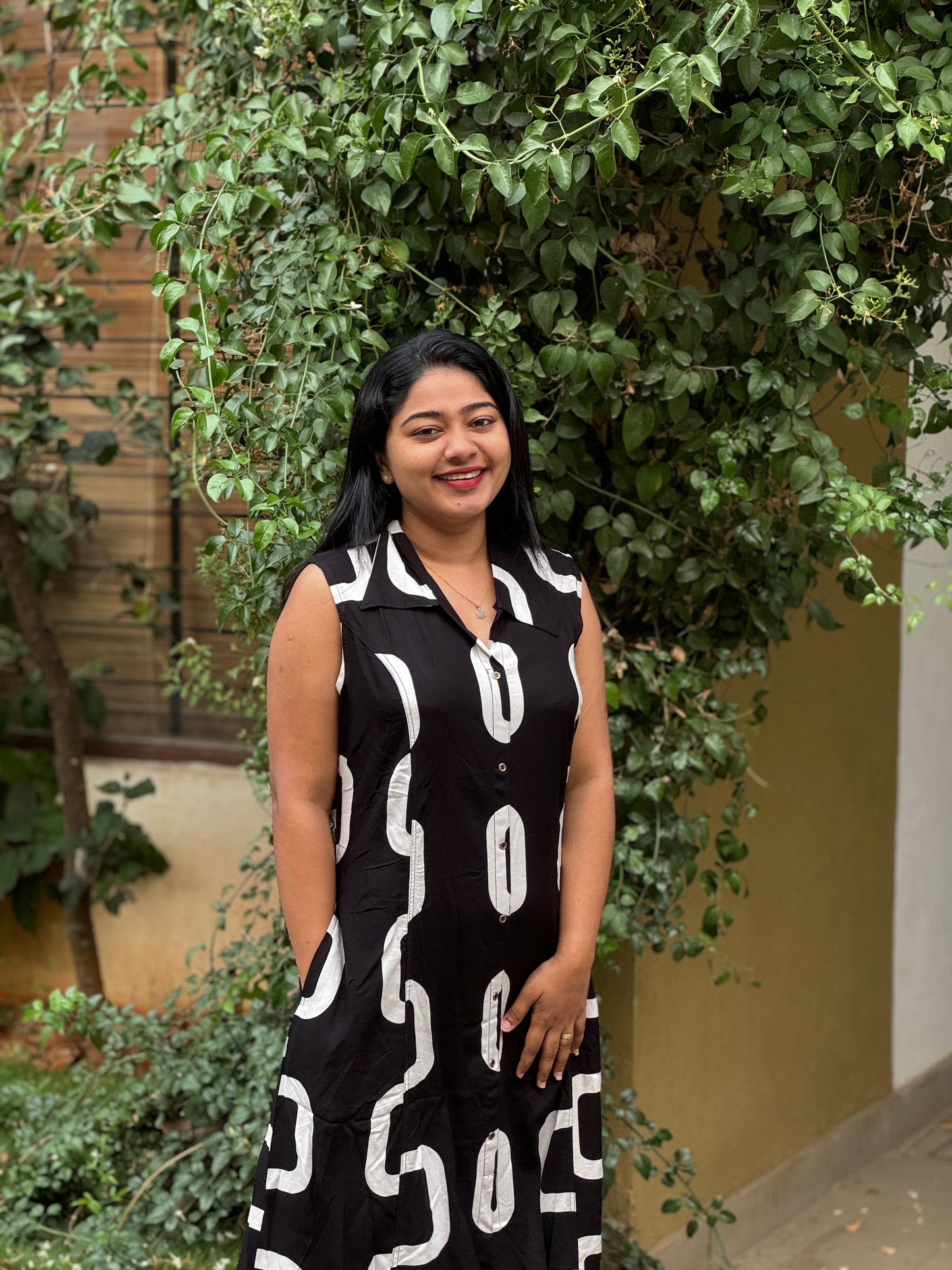 Classic Black Frock in Rayon Fabric-A1312