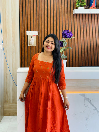 Orange Pure Cotton Cordset🧡 A1696