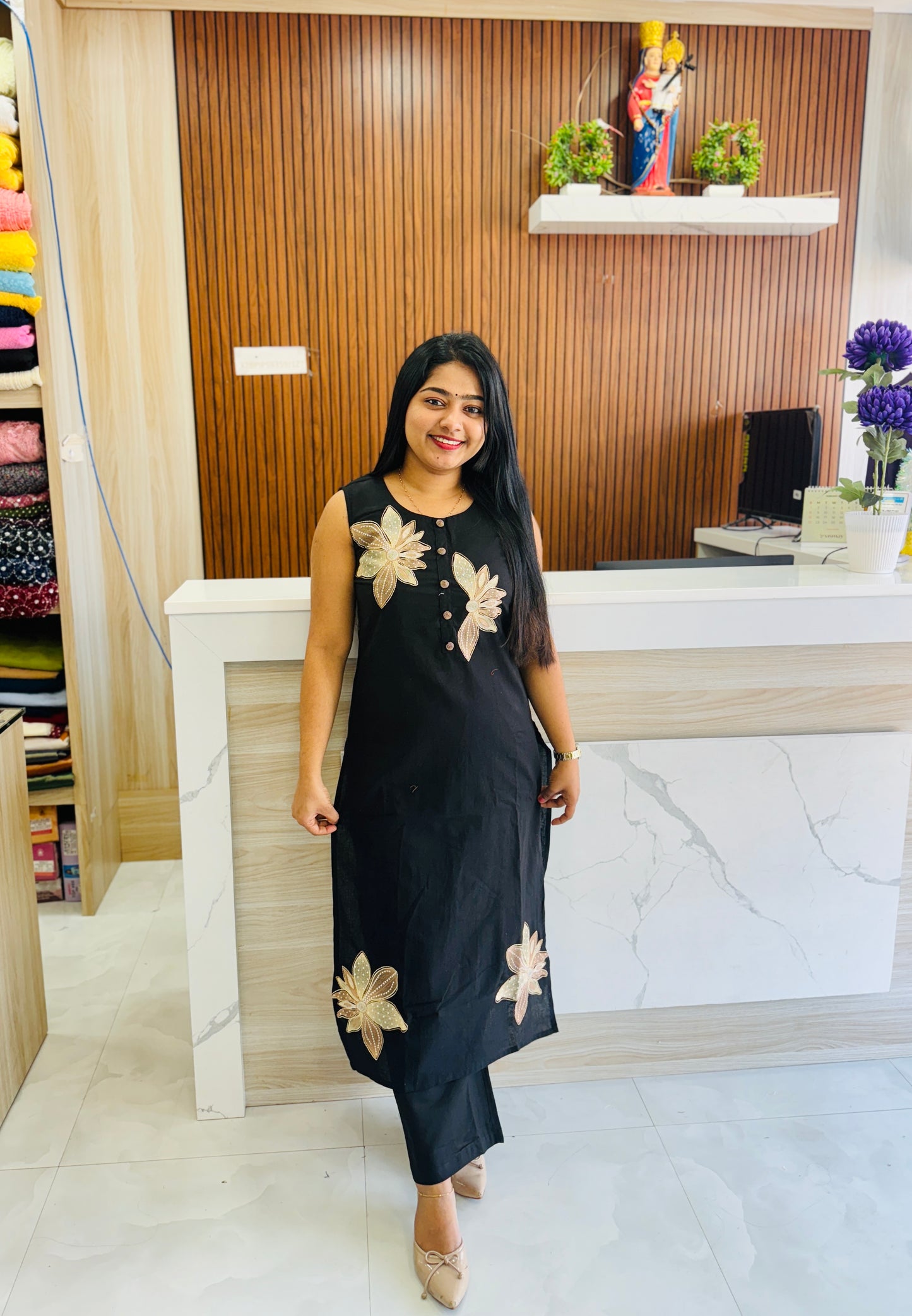 Elegant Black Sleevless Cordset A1673