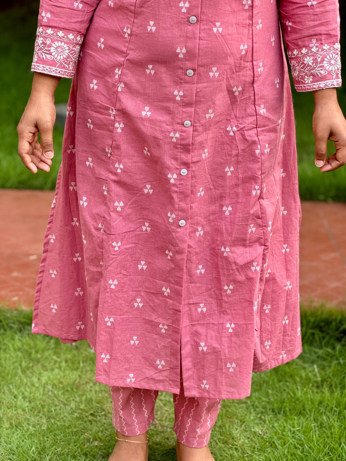 Pink Ikkat Cotton Kurti – Everyday Elegance - A1384