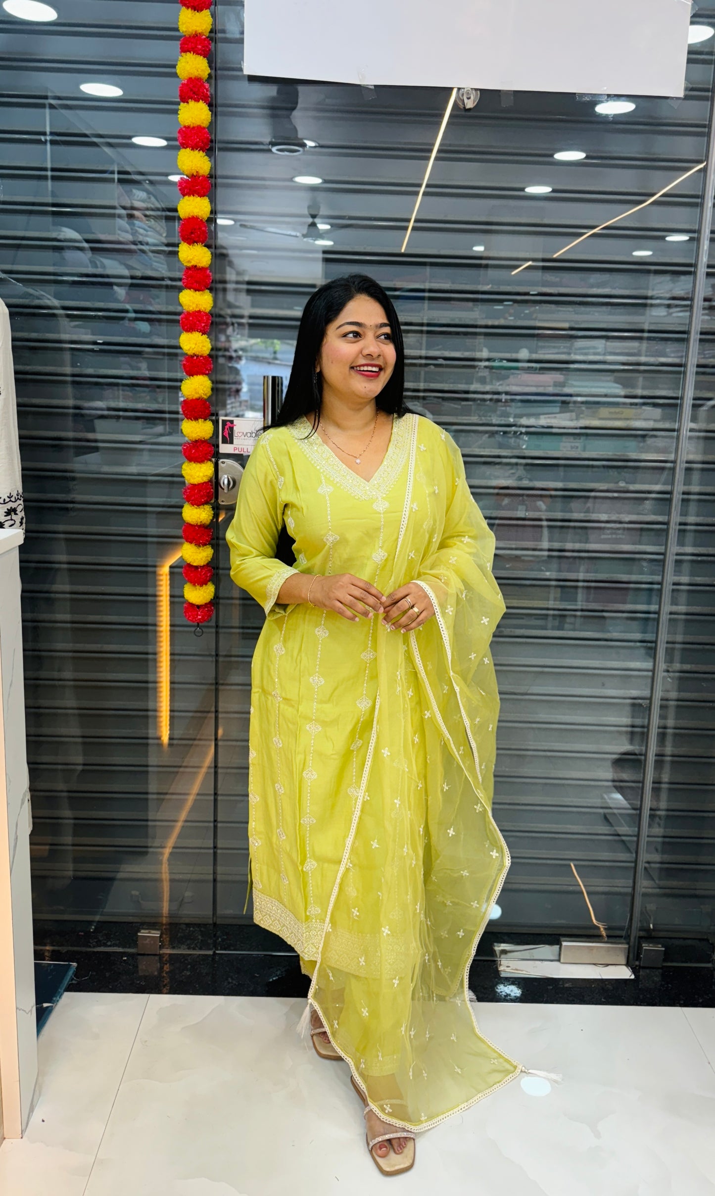 Luxurious Pista Green Silk 3-Piece Set A- 1545