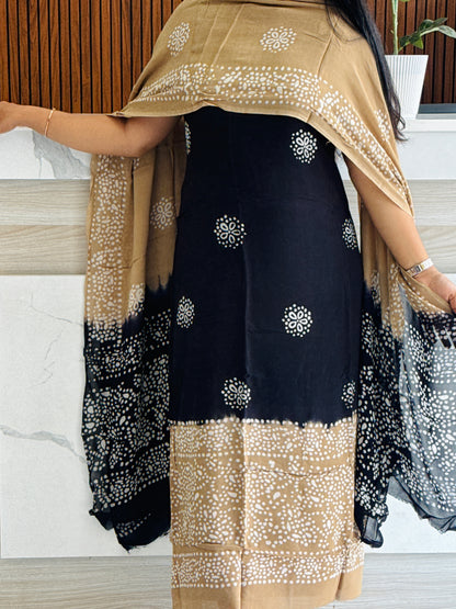 Georgette Batik Print Double Shade Unstitched Churidar Material A1962