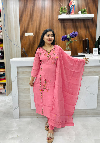 Chanderi Silk 3-Piece Salwar Set ✨A1979