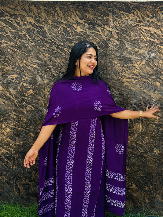 Batik Print | Georgette Fabric | Premium Unstitched Churidar Material : A 1631