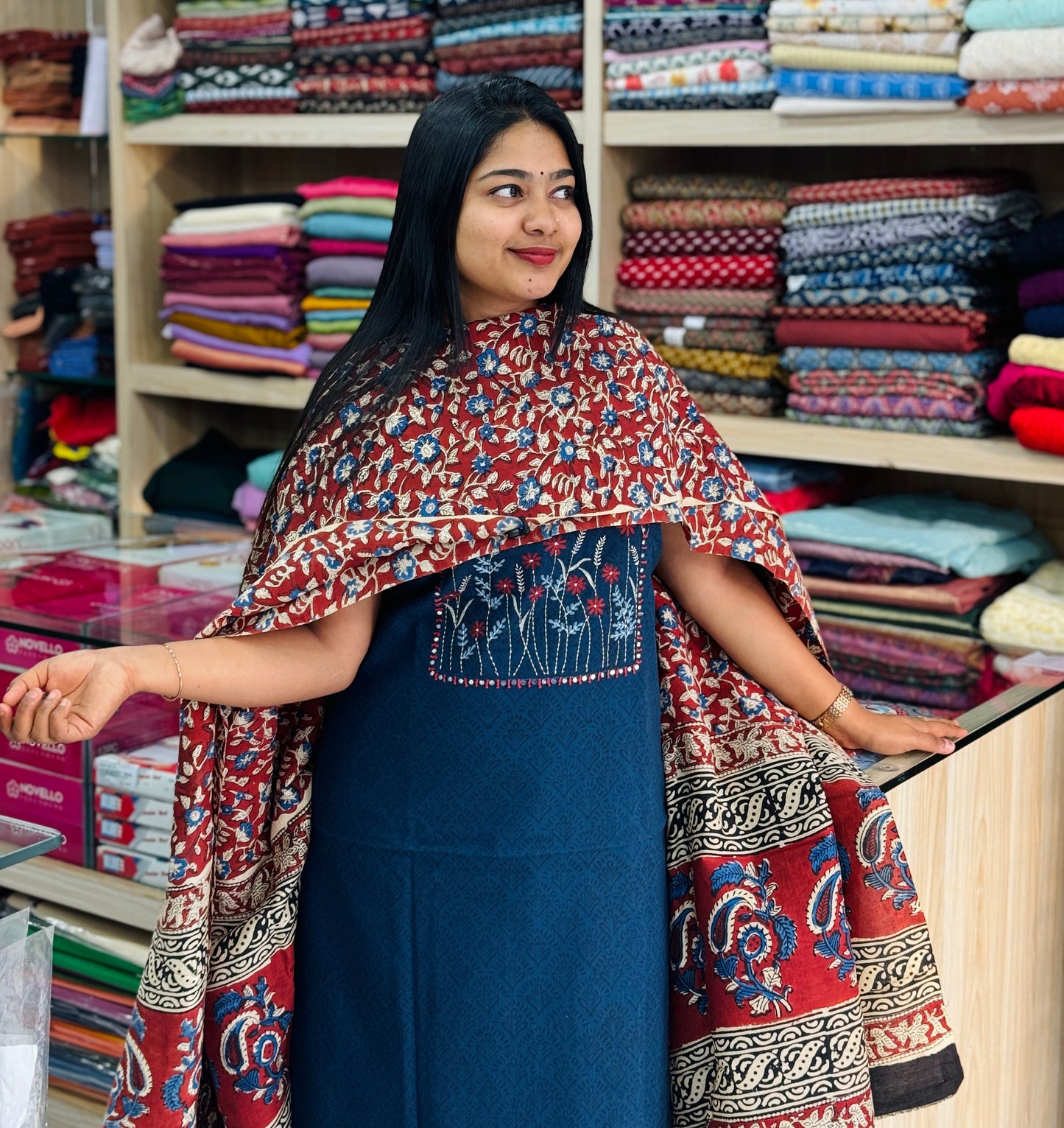 Premium Cotton Set with Kalankari Dupatta Product Code: A 1463