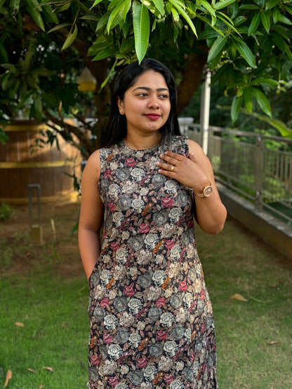 Brown Floral 2 piece Co-ord Set-A1041