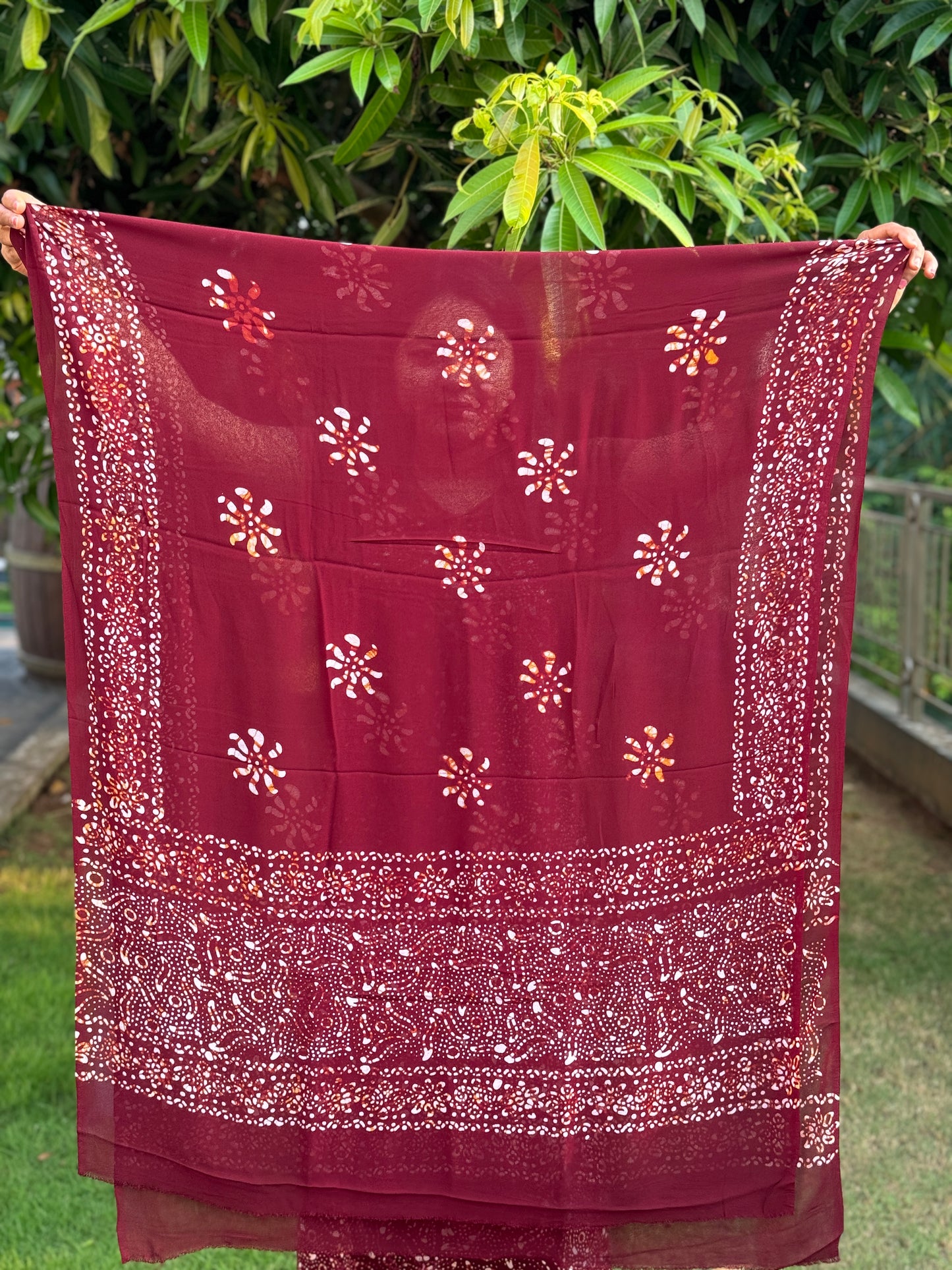 Maroon Georgette 3-Piece Unstitched Salwar Suit- A1035