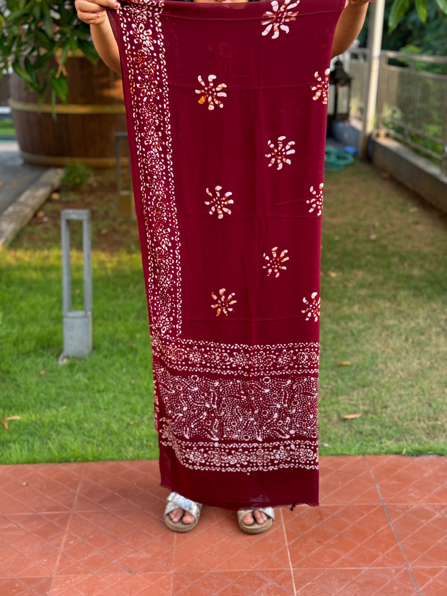 Maroon Georgette 3-Piece Unstitched Salwar Suit- A1035