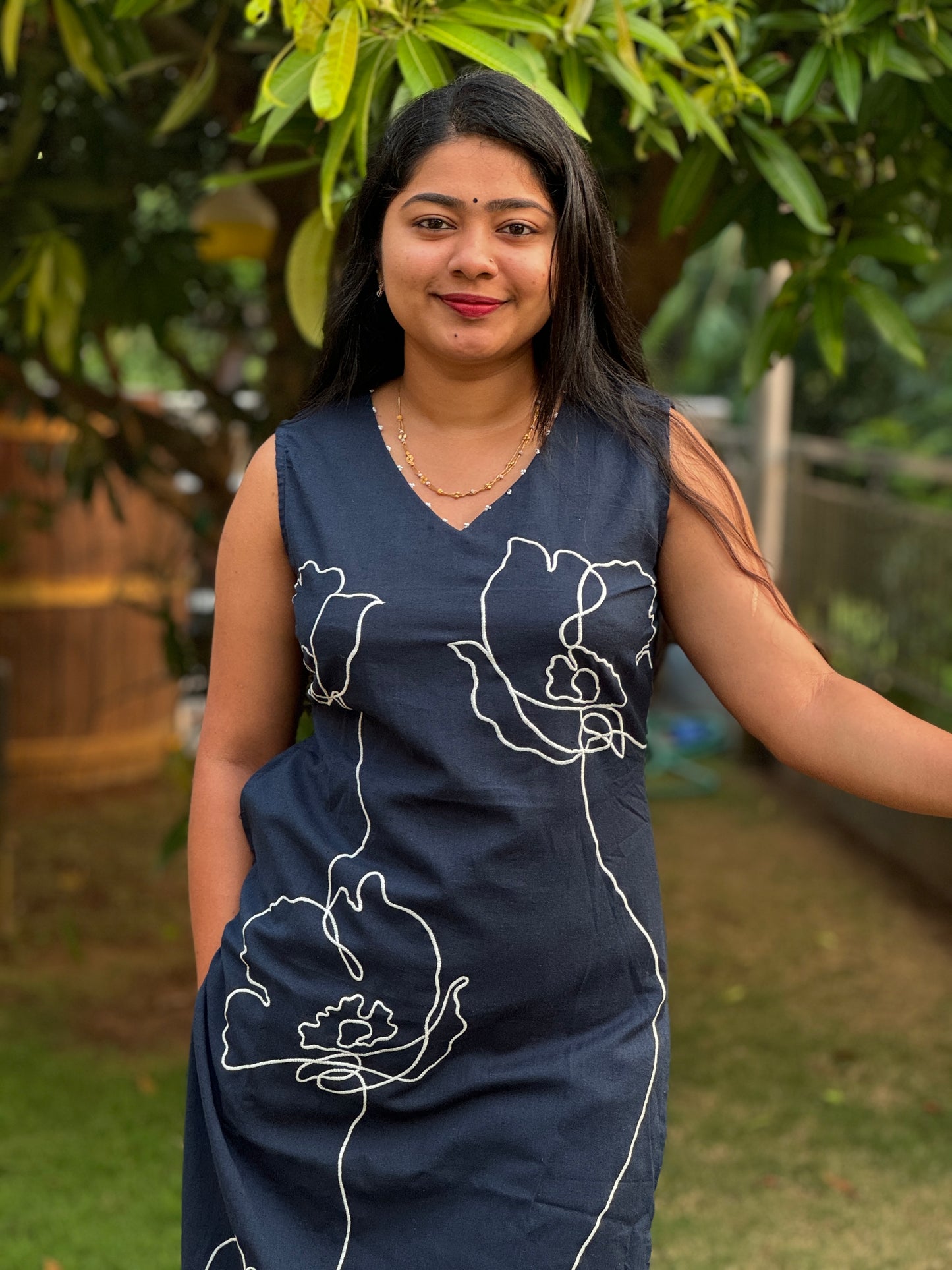 Navy Blue 2 piece Cotton Co-ord Set-A1034