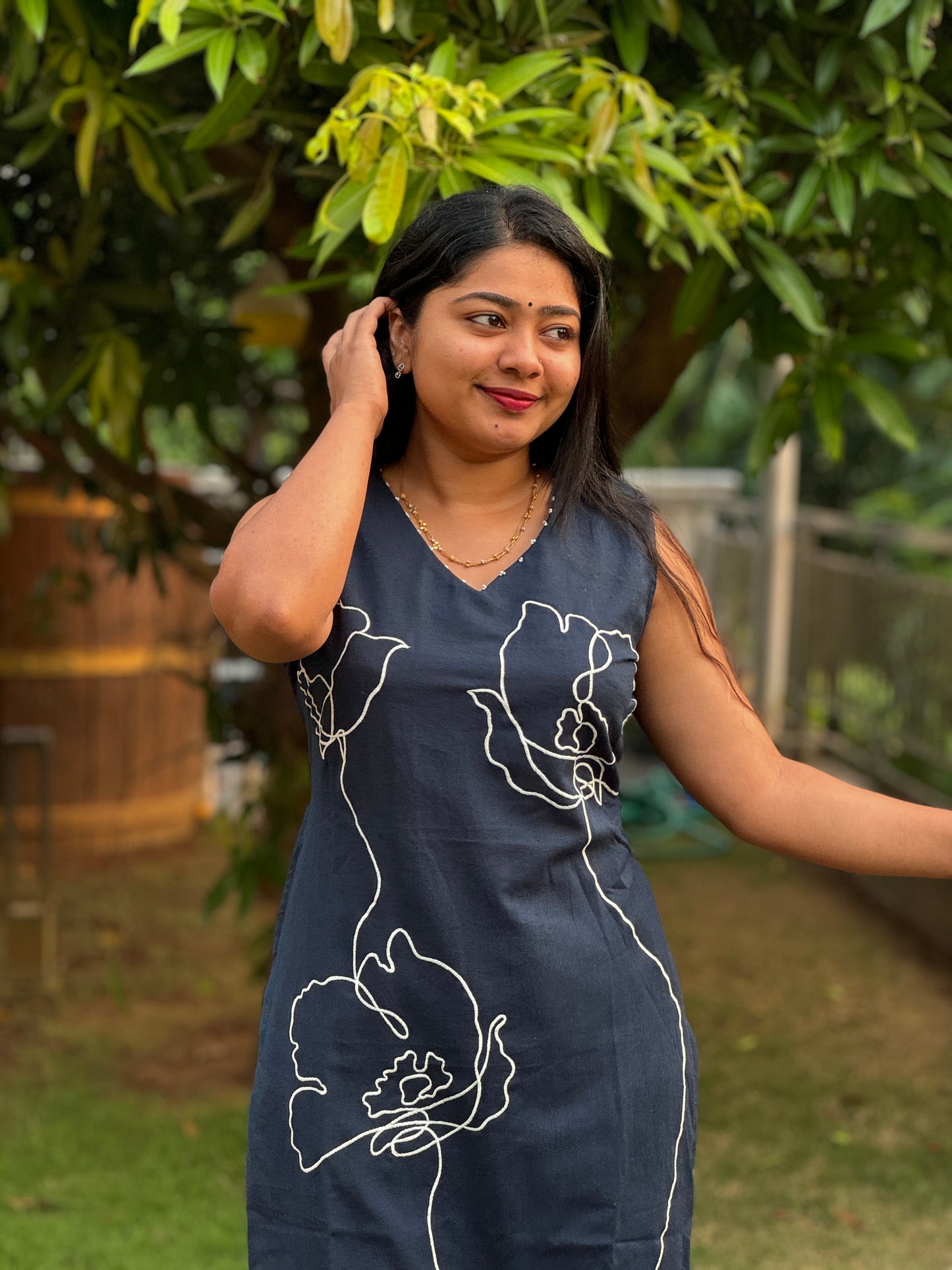 Navy Blue 2 piece Cotton Co-ord Set-A1034