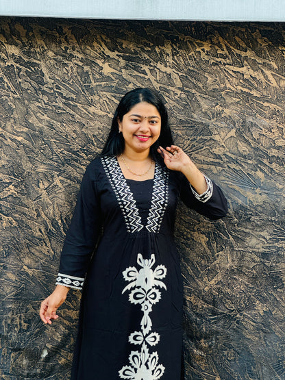 Black Cotton Co-ord Set- A1020