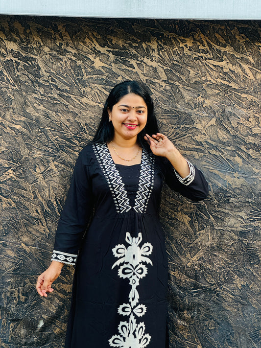 Black Cotton Co-ord Set- A1020