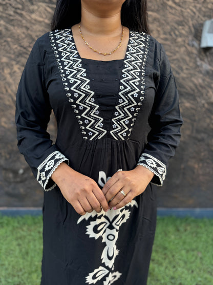 Black Cotton Co-ord Set- A1020