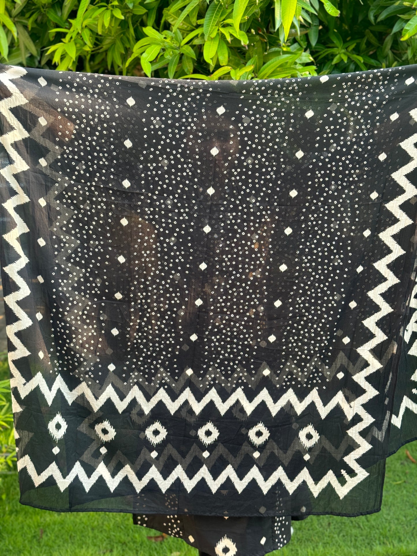 Black Cotton Slitted Salwar Set -A1010