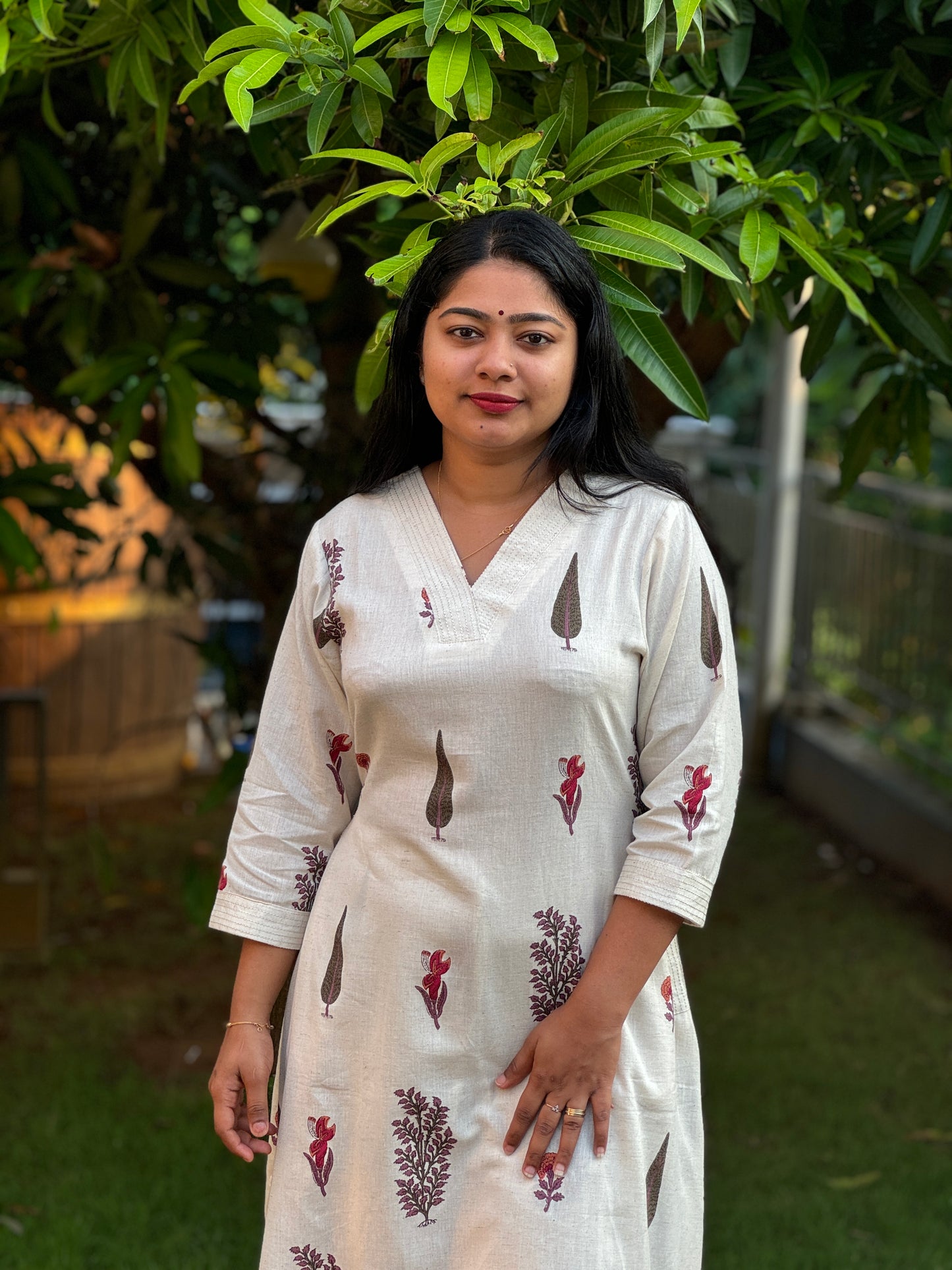 Off White 2 piece Khadi Cotton Co-ord Set- A1007