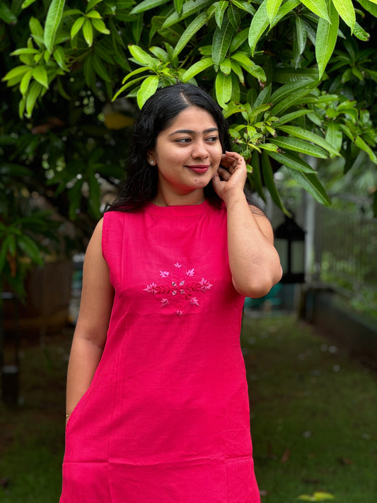 Rani Pink 2 piece Cotton Co-ord Set-A1002
